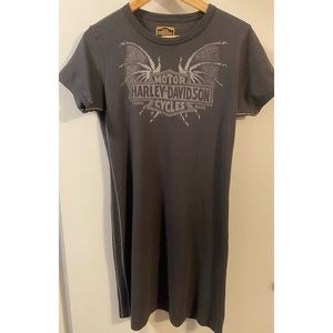 Rare- Trunk Ltd + Harley-Davidson Bar and Shield Logo Short Sleeve Tunic Dress L